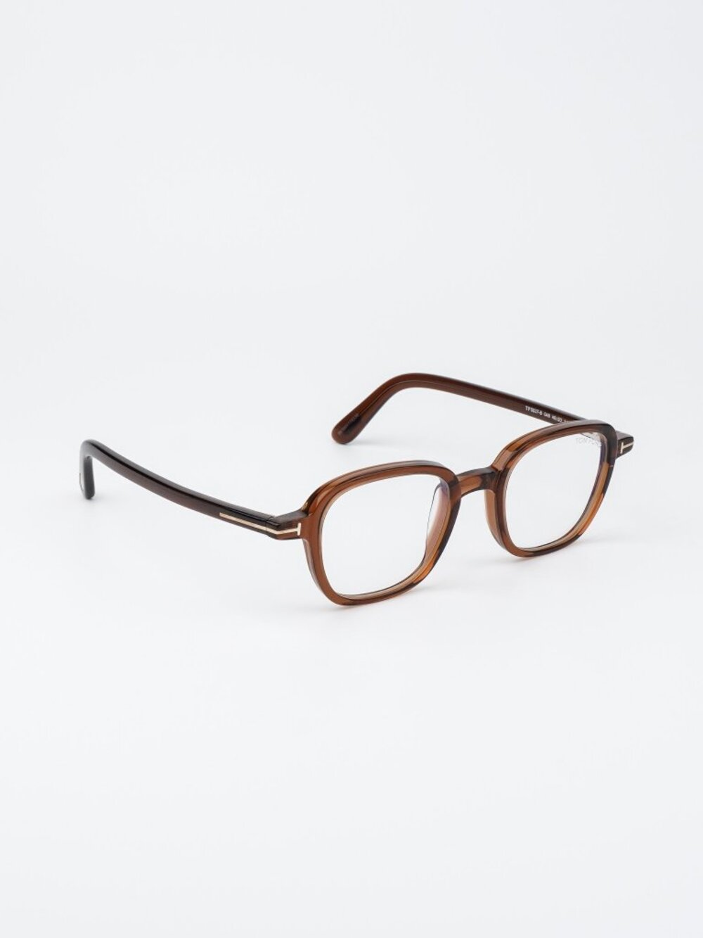 Tom Ford Women Eyeglasses Transparent Brown Square FT5837-B 048 NEW AUTHENTIC